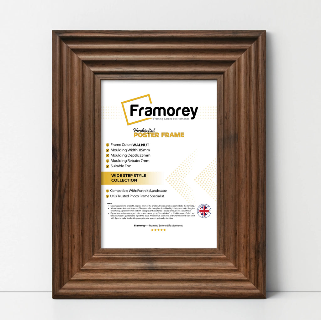 Walnut Wooden Picture Frames Big Step Style Photo Frames