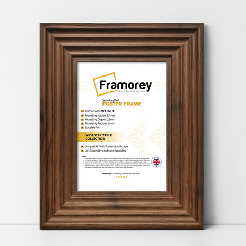 Walnut Wooden Picture Frames Big Step Style Photo Frames