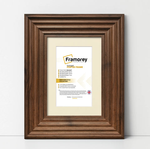 Walnut Wooden Picture Frames With Ivory Mount