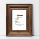 Walnut Wooden Picture Frames Big Step Style, With White Mount