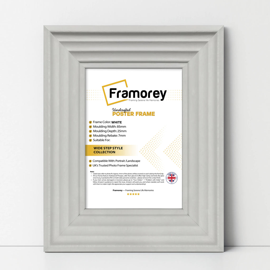 White Wooden Picture Frames Big Step Style Photo Frames