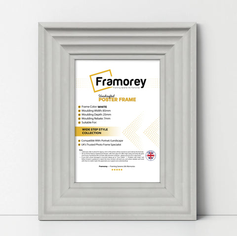 White Wooden Picture Frames Big Step Style Photo Frames