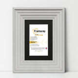 White Wooden Picture Frames Big Step Style, With Black Mount