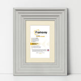 White Wooden Picture Frames Big Step Style With Ivory Mount