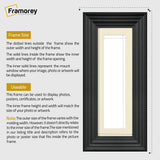 Panoramic Size Black Wooden Picture Frame Big Step Style with Ivory Mount