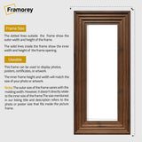 Panoramic Size Walnut Wooden Picture Frame Big Step Style Photo Frames