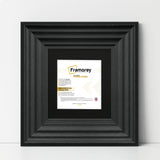 Square Black Wooden Picture Frame Big Step Style with Black Mount