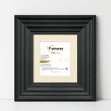 Square Black Wooden Picture Frame Big Step Style with Ivory Mount