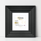 Square Black Wooden Picture Frame Big Step Style with White Mount