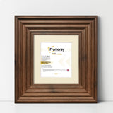 Square Walnut Wooden Picture Frame Big Step Style with Ivory Mount