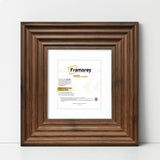 Square Walnut Wooden Picture Frame Big Step Style with White Mount