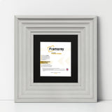 Big Step Style Square White Wooden Picture Frame With Black Mount