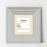 Big Step Style Square White Wooden Picture Frame With Ivory Mount