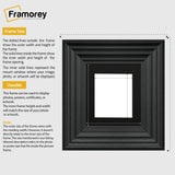 Square Black Wooden Picture Frame Big Step Style with Black Mount