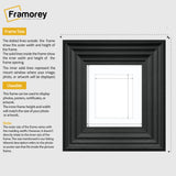 Square Black Wooden Picture Frame Big Step Style with White Mount
