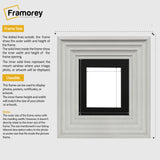 Big Step Style Square White Wooden Picture Frame With Black Mount