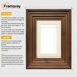 Walnut Wooden Picture Frames With Ivory Mount