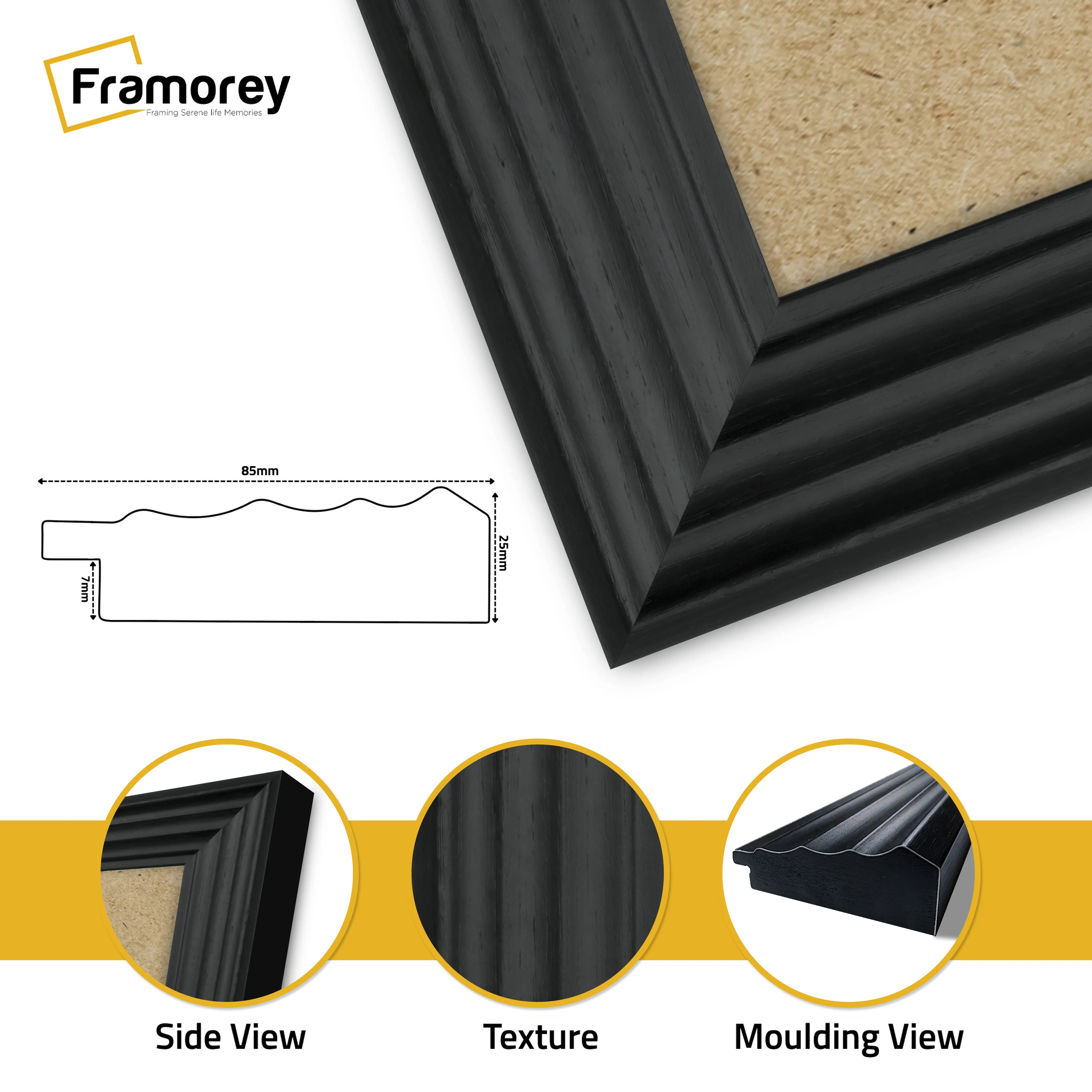 Black Wooden Picture Frames Big Step Style Photo Frames