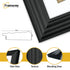 Square Black Wooden Picture Frame Big Step Style with White Mount