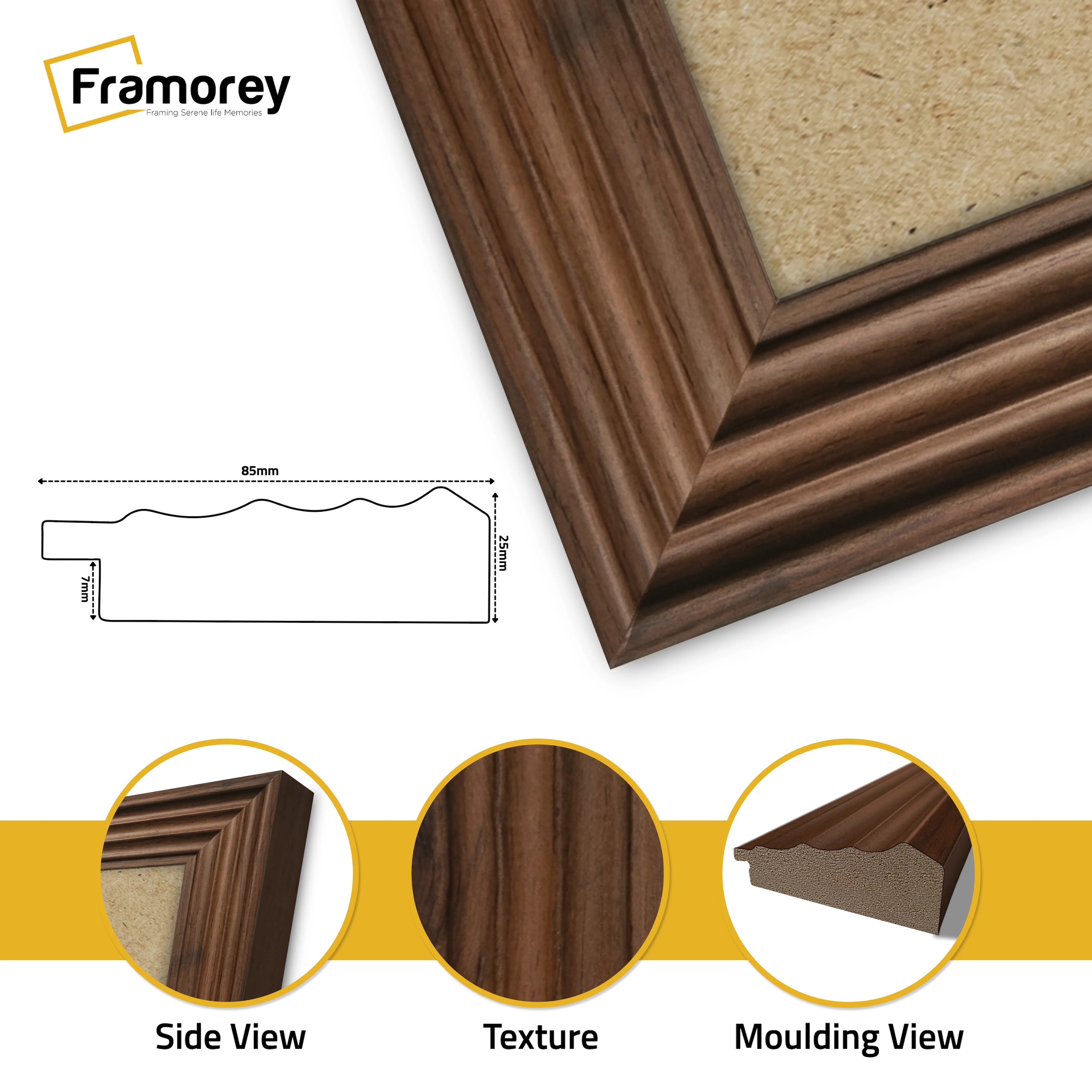 Walnut Wooden Picture Frames Big Step Style Photo Frames