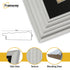 Big Step Style Square White Wooden Picture Frame With Black Mount