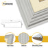 White Wooden Picture Frames Big Step Style With Ivory Mount