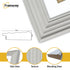 Panoramic White Wooden Picture Frame Big Step Style With White Mount