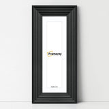 Panoramic Black Wooden Picture Frame Big Step Style, With White Mount