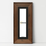 Panoramic Size Walnut Wooden Picture Frame Big Step With Black Mount