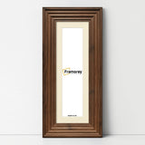 Panoramic Size Walnut Wooden Picture Frame Big Step Style with Ivory Mount