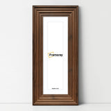 Panoramic Walnut Wooden Picture Frame Big Step Style, With White Mount