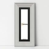 Panoramic Size White Wooden Picture Frame Big Step Style, With Black Mount