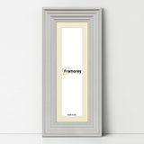Panoramic Size White Wooden Picture Frame Big Step Style with Ivory Mount