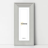 Panoramic White Wooden Picture Frame Big Step Style With White Mount