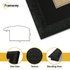 Glitter Sparkle Black Picture Frame Photo Print Frame With Black Mount