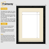 Glitter Sparkle Black Picture Frame Photo Print Frame With Ivory Mount