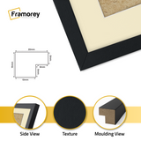 Thin Style Black Picture Frames With Ivory Mount