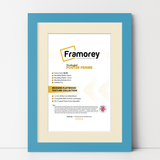 Blue Picture Frame with Ivory mount Wall Decor Frames
