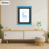 Blue Picture Frame with Black mount Wall Decor Frames