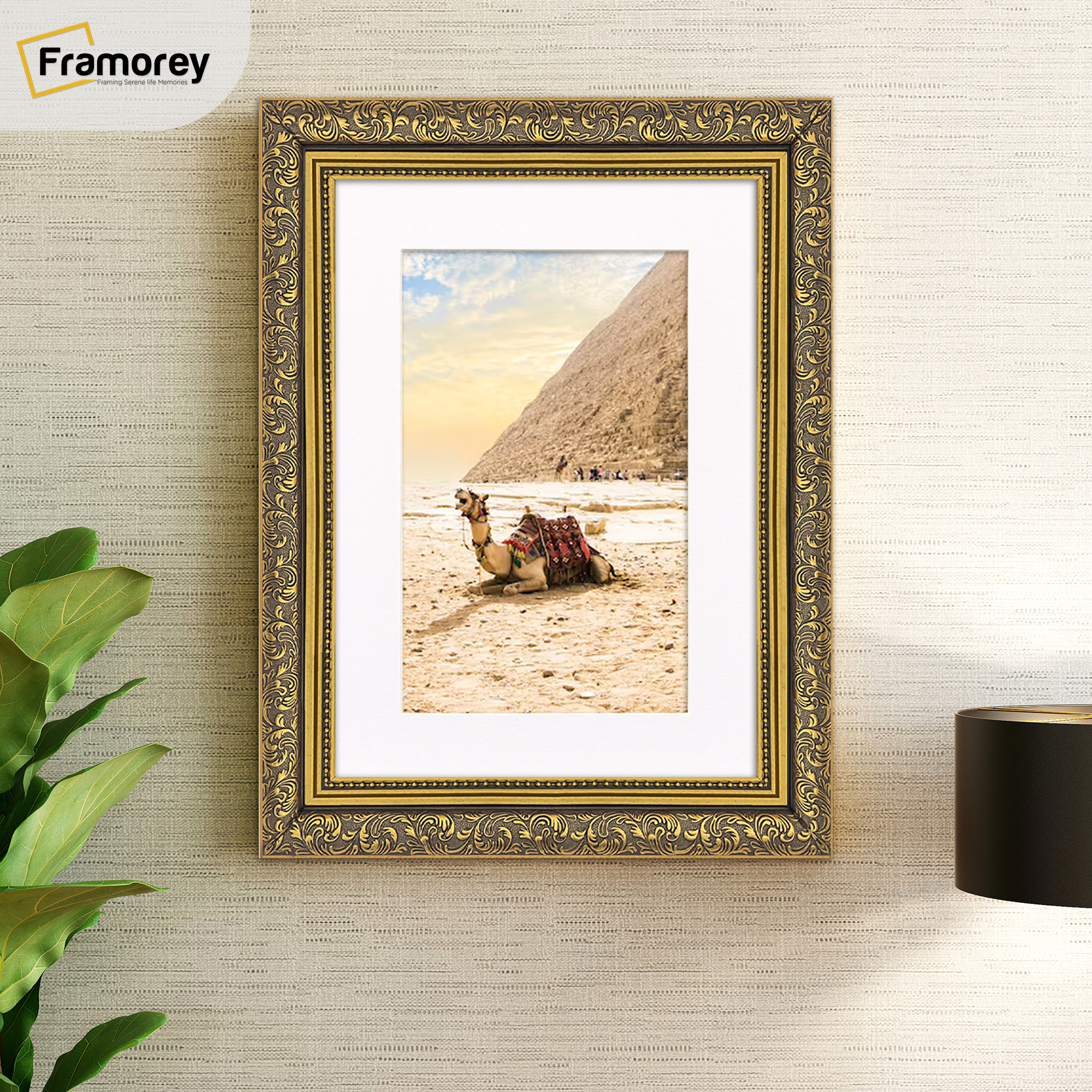 Different layers of a Gold Picture Frame Ornate Photo Frame Traditional Dahlia Poster Frame With White Mount with names of layers on its left.