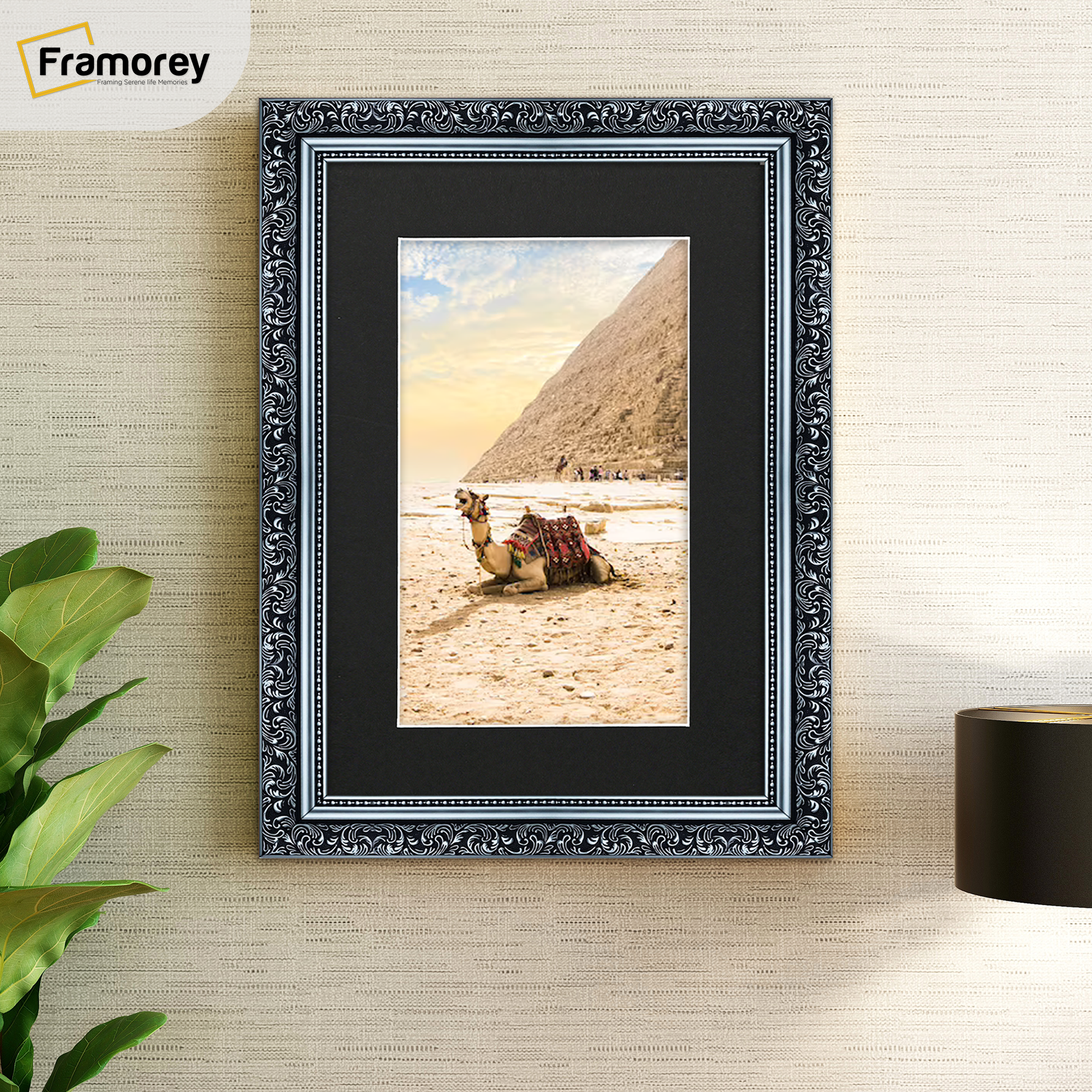 Silver Picture Frame Ornate Traditional Dahlia Photo Frame With Black Mount