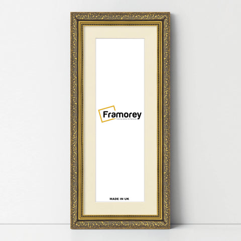 Panorama Gold Photo Frame Dahlia Style Wall Art Frame With Ivory Mount