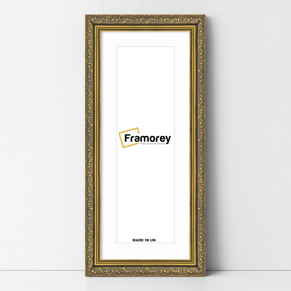 Panorama Gold Photo Frame Dahlia Wall Art Frame With White Mount