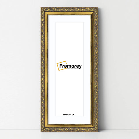 Panorama Gold Photo Frame Dahlia Wall Art Frame With White Mount