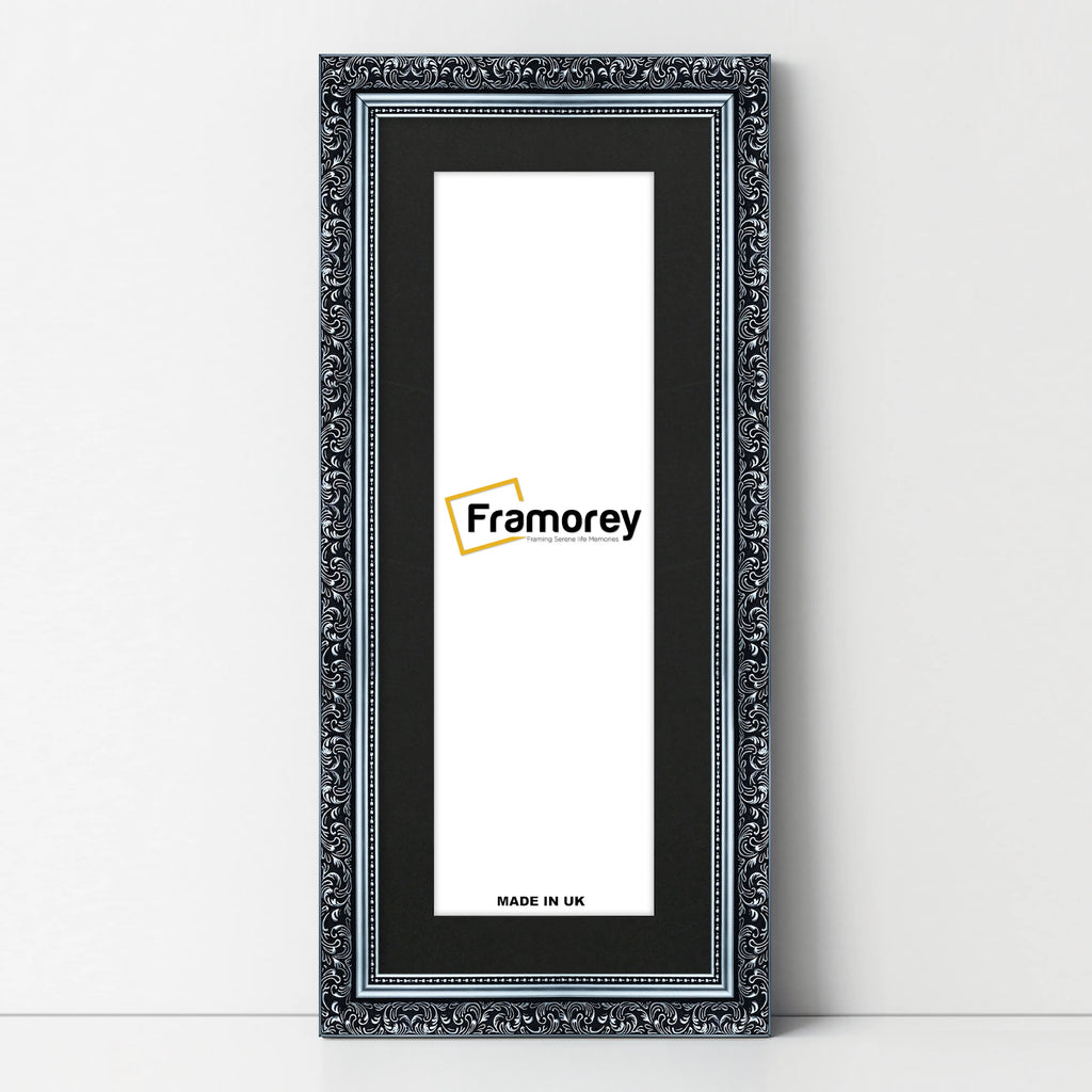 Panorama Silver Photo Frame Dahlia Wall Art Frame With Black Mount