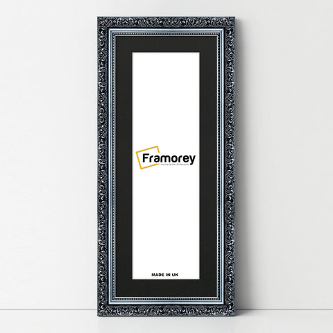 Panorama Silver Photo Frame Dahlia Wall Art Frame With Black Mount