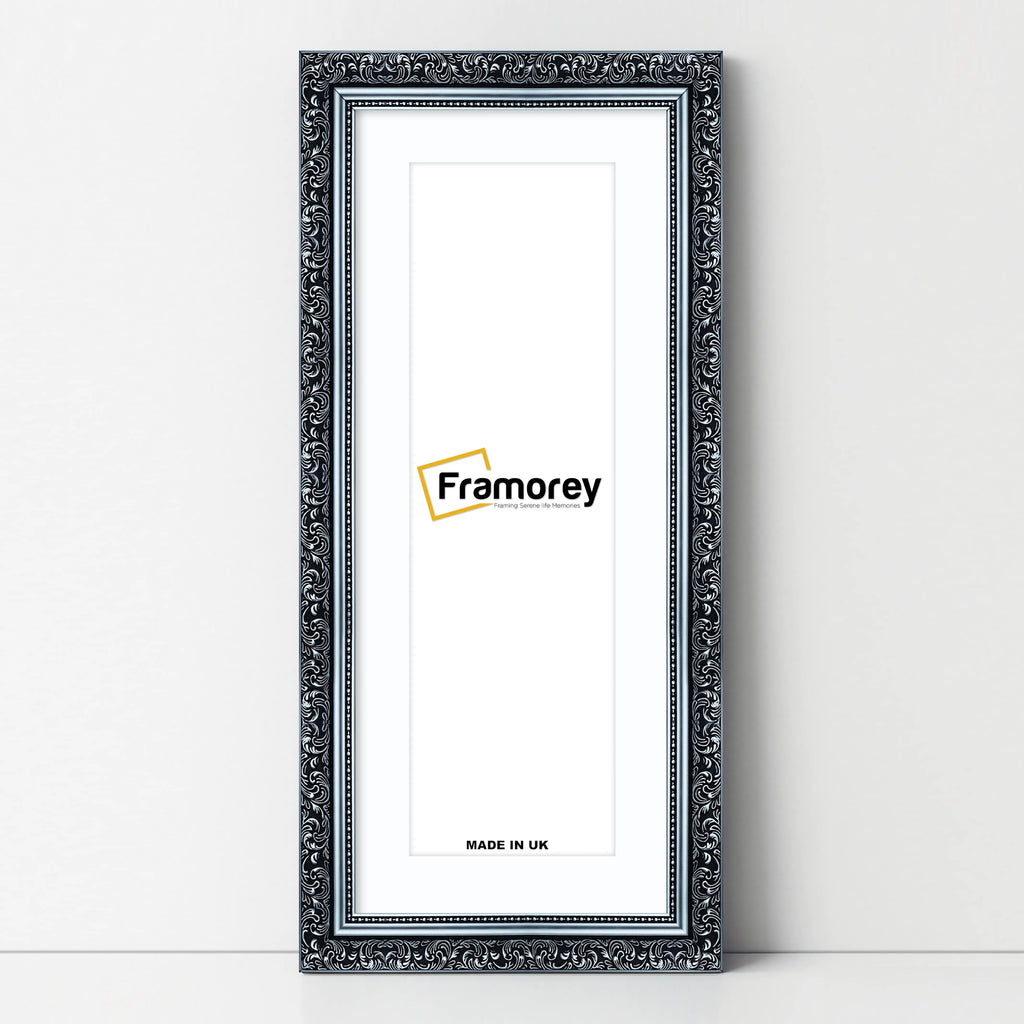 Panorama Silver Photo Frame Dahlia Wall Art Frame With White Mount