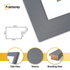 Square Dark Grey Picture Frame With White Mount