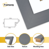 Square Dark Grey Picture Frame With White Mount