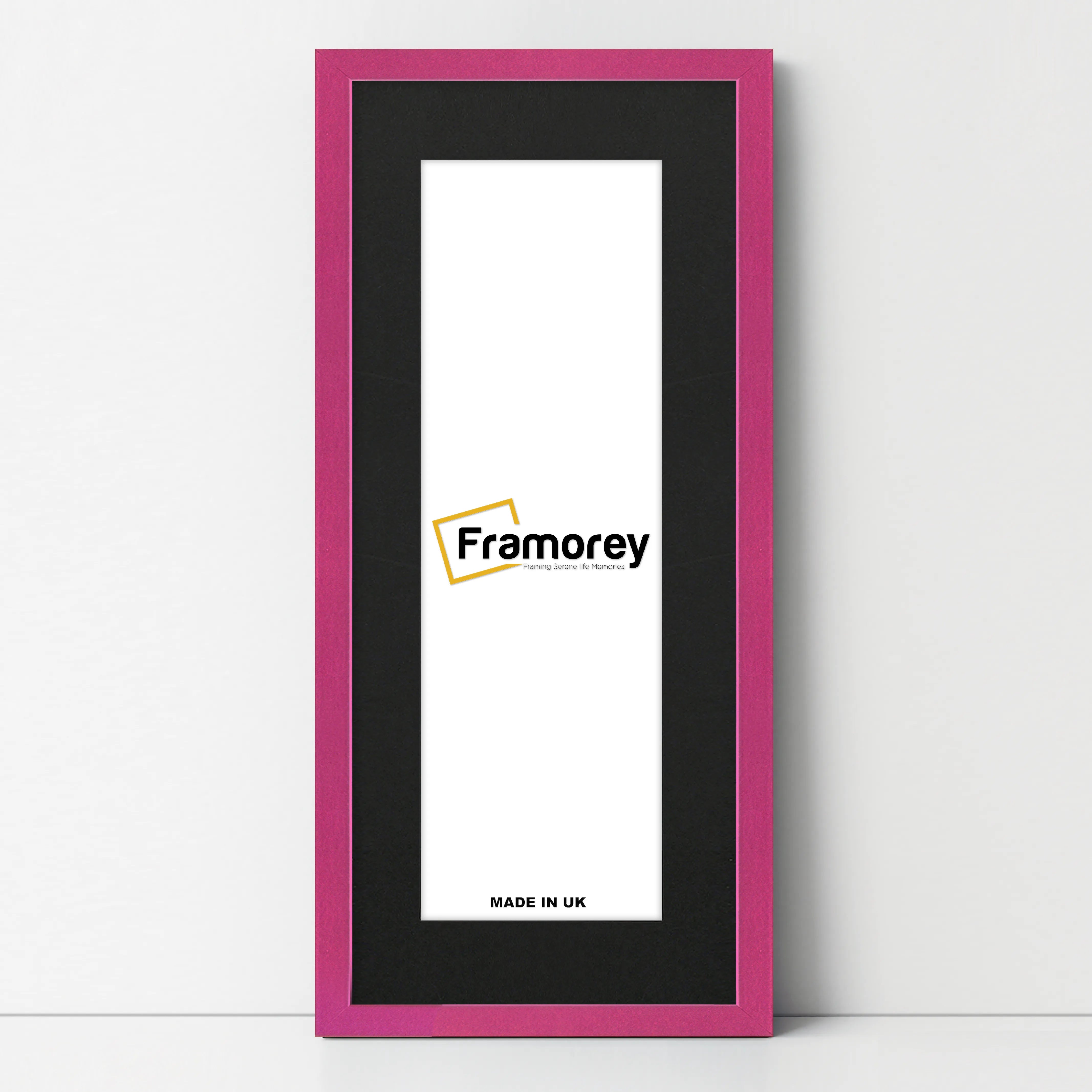 Thin Matt Panoramic Pink Picture Frames With Black Mount